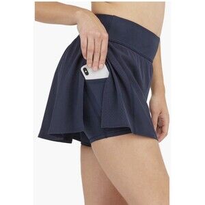Spanx Get Moving Women's Athletic Tennis Skort Pleated Navy Blue Size S Small